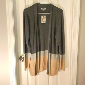 Sweater long no buttons tri color